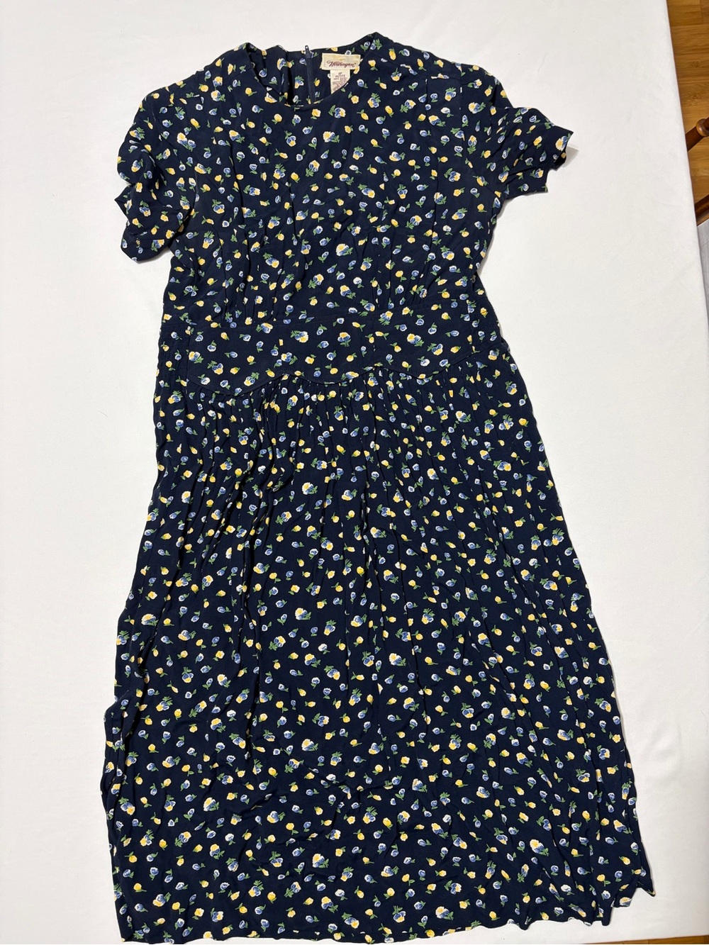 Vintage Worthington 90s Ditsy Floral Midi Dress Cottagecore Grannycore 4 Petite